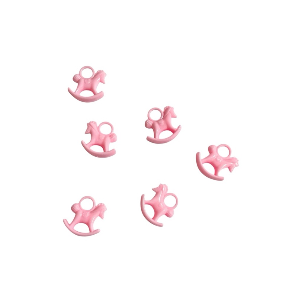 Baby Pink Rocking Horse Charms Cute DIY Jewelry Earrings Necklace Bracelet